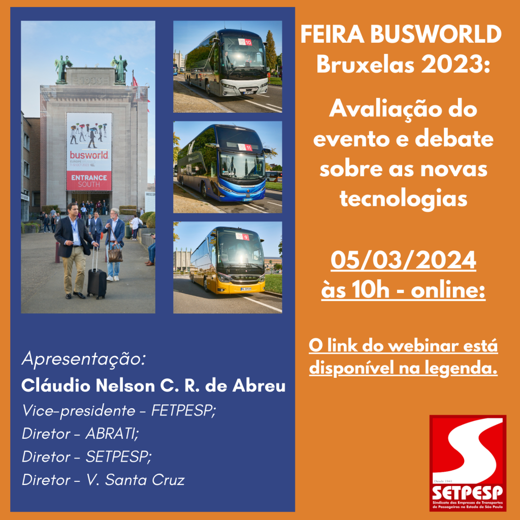 Webinar do SETPESP aborda as novidades da Busworld Europa 2023